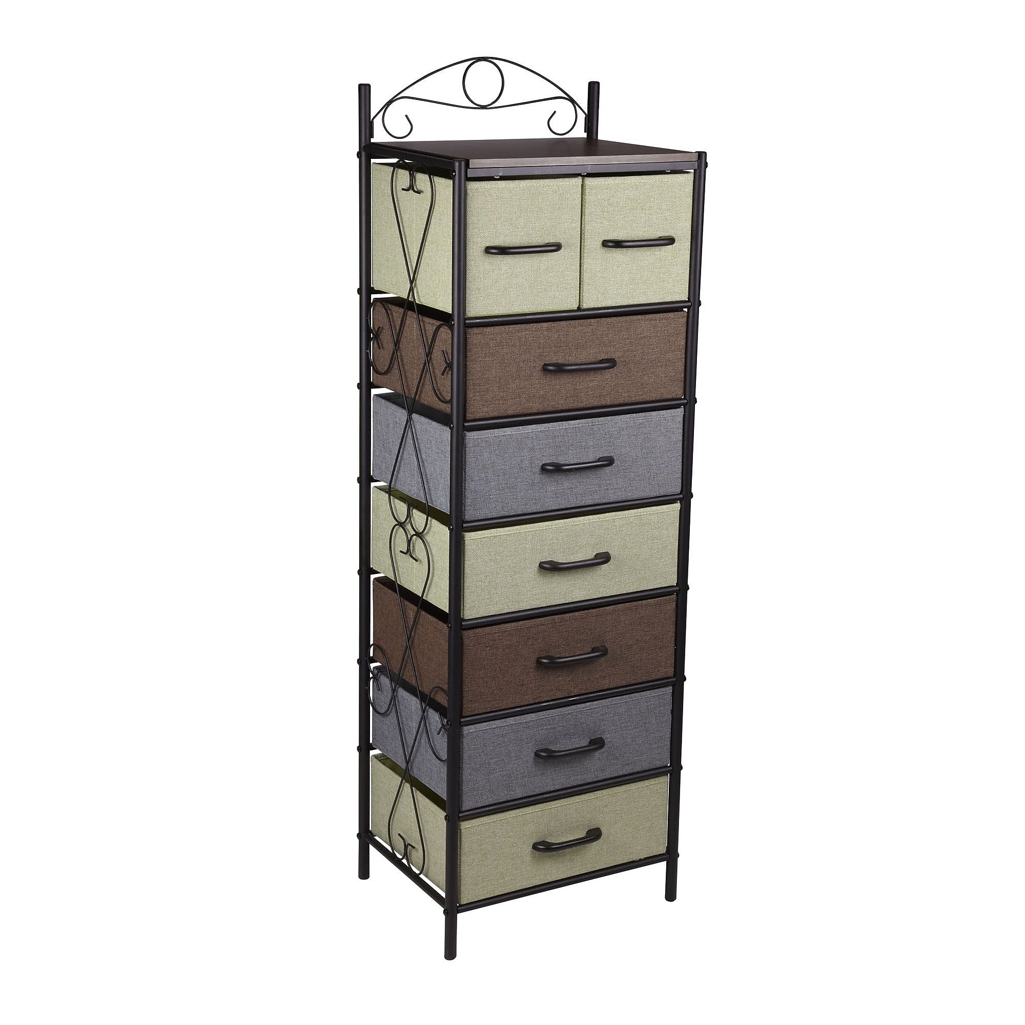 Household Essentials 8-Drawer Tower, Black/Brown/Green/Blue (8044-1) Sansujyuku sansujyuku.com