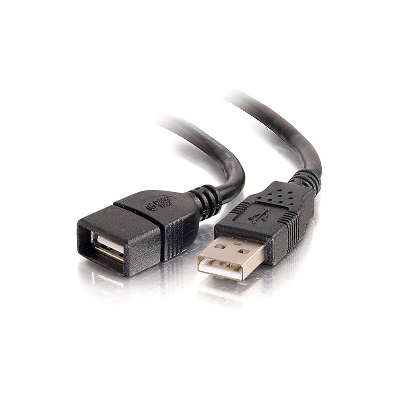 C2G 3m USB 2.0 A Male to A Female Extension Cable for Laptops and Mobile Devices - Black (9.8ft) image 1