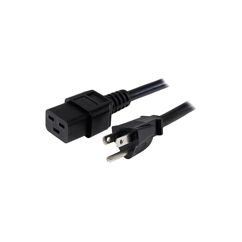 StarTech® 10 ft Heavy Duty 14 AWG Computer Power Cord - NEMA 5-15P to C19 image 1