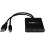 StarTech Mini DisplayPort to 2x DisplayPort Multi Stream Transport Hub, Black~#|#~m002915645_sc7