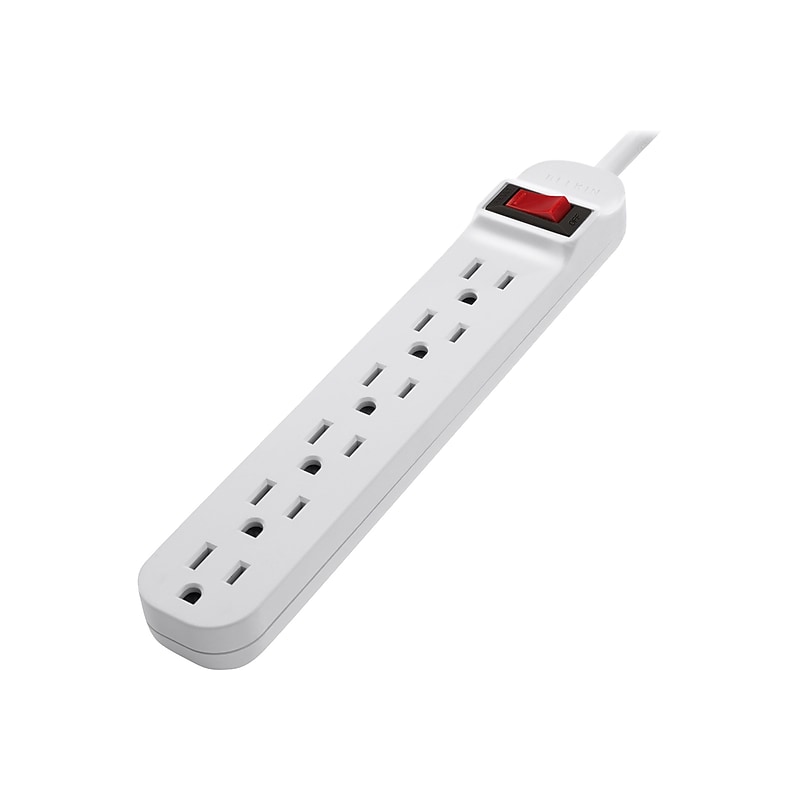 Belkin 6 Outlet Power Strip, White (F9P609-03-DP) image 1