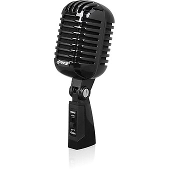 Pyle Classic Retro Vintage-Style Dynamic Vocal Microphone, Black (PDMICR42BK)