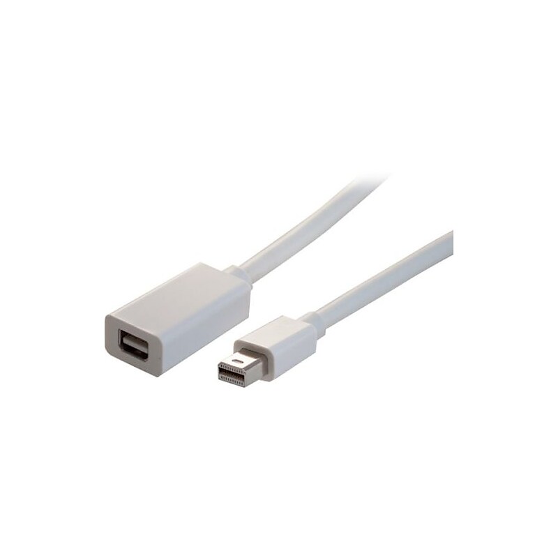 Comprehensive® MDPP-J-3ST 3' Mini DisplayPort Male/Female Audio/Video Cable, White image 1