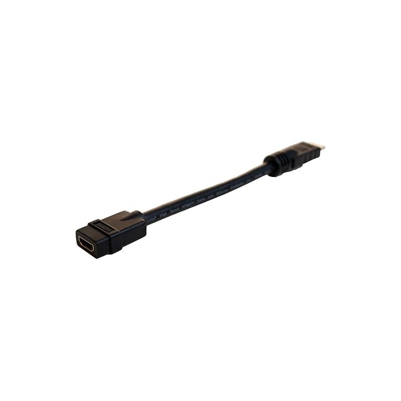Comprehensive® Pro AV/IT Series HDP-J-8INPROBLK 8" HDMI Male/Female Digital Audio/Video Cable, Black image 1