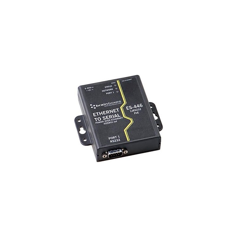 Brainboxes 1-Port RS-232 PoE Ethernet To Serial Device Server (ES-446) image 1