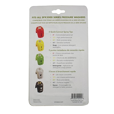 Sun Joe Quick Connect Pressure Washer Spray Tips 5-Piece Nozzle Attachment Set - Thumbnail 5