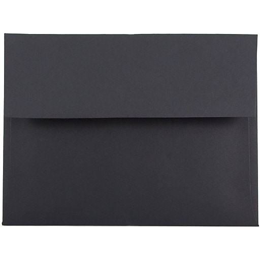 Black Invitation Card Envelope, Black, Gummed