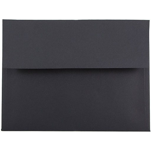 JAM Paper® A6 Invitation Envelopes, 4.75 x 6.5, Black, 25/Pack