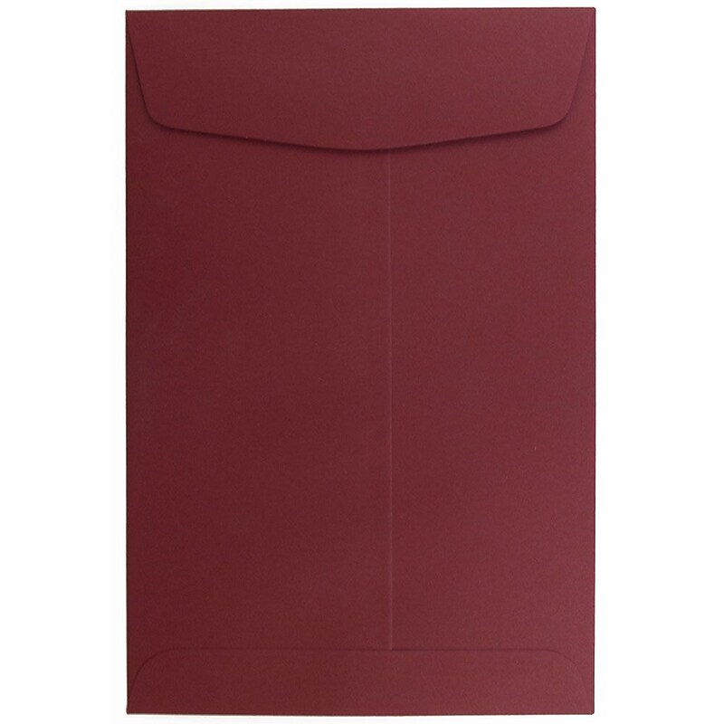 JAM Paper 6" x 9" Open End Catalog Envelopes, Dark Red, 10/Pack (31287522B) image 1