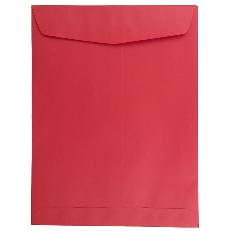 JAM Paper 9" x 12" Open End Catalog Colored Envelopes, Red Recycled, 10/Pack (80329B) image 1