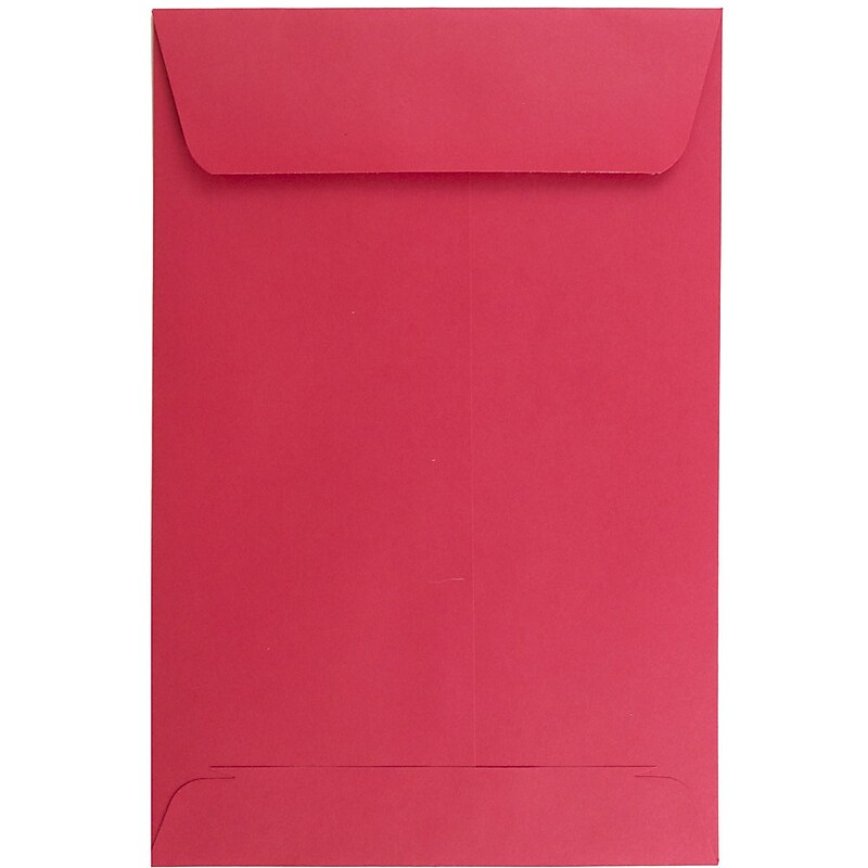 JAM Paper 6" x 9" Open End Catalog Colored Envelopes, Red Recycled, 10/Pack (V0128139B) image 1