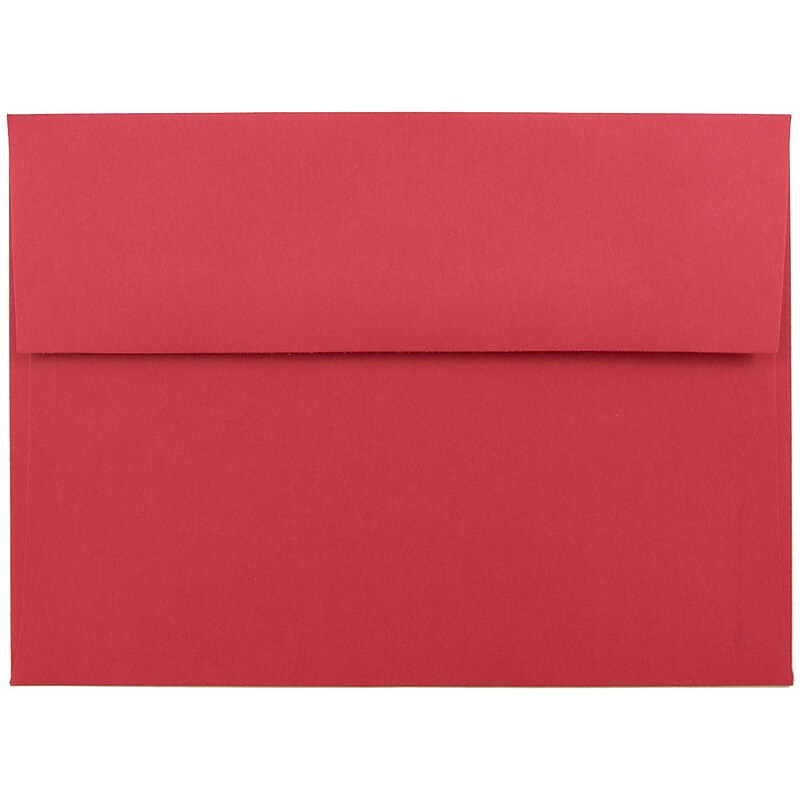 JAM Paper A7 Colored Invitation Envelopes, 5.25 x 7.25, Red Recycled, Bulk 1000/Carton (15945B) image 1