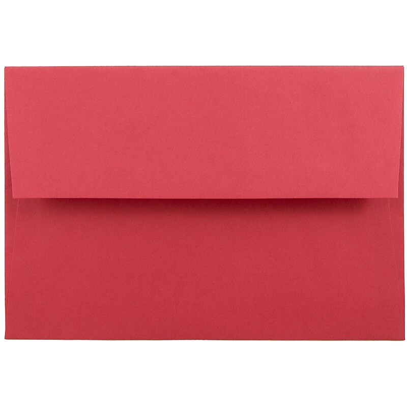 JAM Paper A8 Colored Invitation Envelopes, 5.5 x 8.125, Red Recycled, 25/Pack (27799) image 1