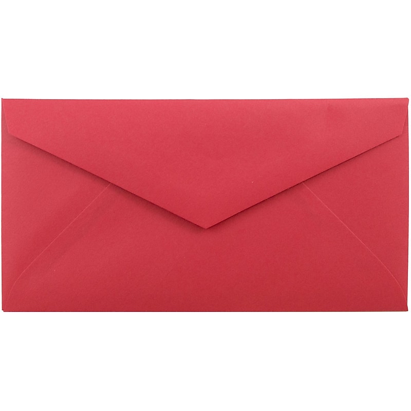 JAM Paper Monarch Colored Envelopes, 3.875 x 7.5, Red Recycled, 25/Pack (151014) image 1