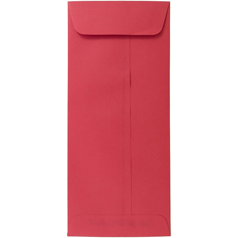JAM Paper Open End #10 Currency Envelope, 4 1/8" x 9 1/2", Red, 50/Pack (25048I) image 1