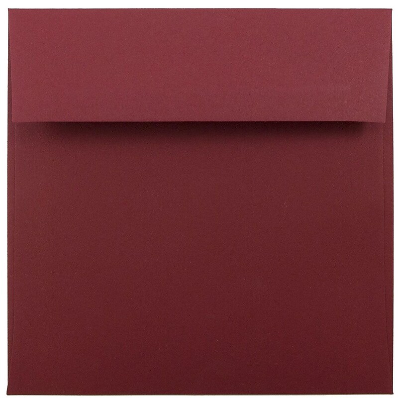 JAM Paper 6 x 6 Square Invitation Envelopes, Dark Red, Bulk 250/Box (31511296H) image 1