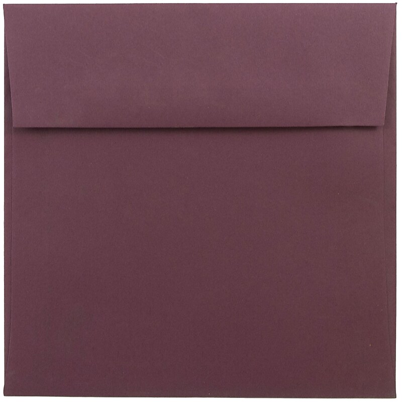 JAM Paper 6 x 6 Square Invitation Envelopes, Burgundy, Bulk 250/Box (36395838H) image 1