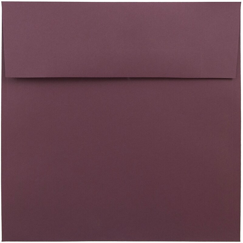 JAM Paper 8.5 x 8.5 Square Invitation Envelopes, Burgundy, 25/Pack (36395841) image 1