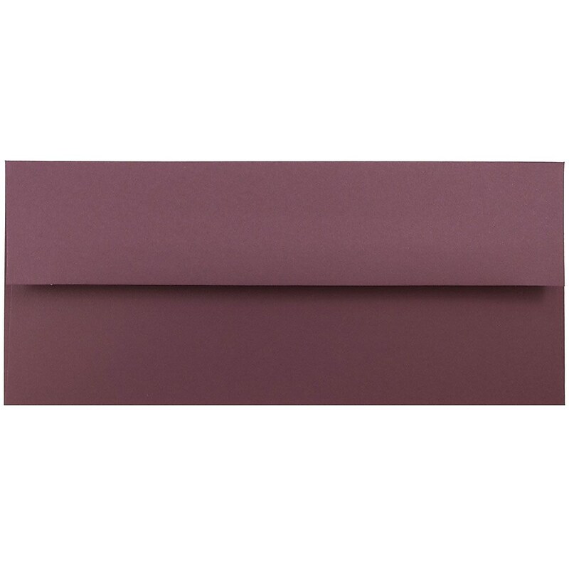 JAM Paper Open End #10 Business Envelope, 4 1/8" x 9 1/2", Burgundy, 50/Pack (36395840I) image 1