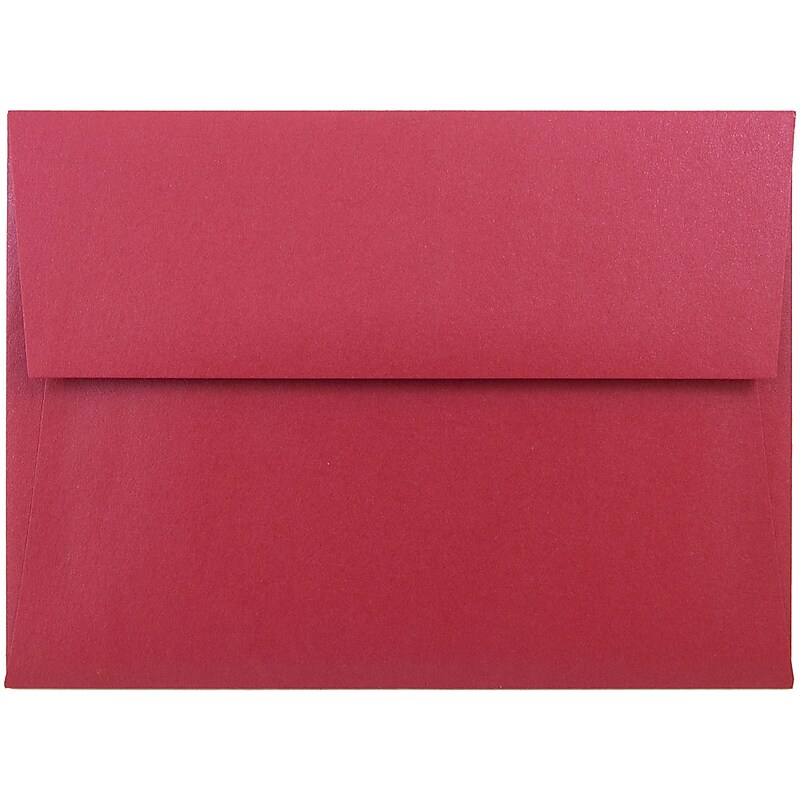 JAM Paper A6 Metallic Invitation Envelopes, 4.75 x 6.5, Stardream Jupiter Red, 50/Pack (V018263I) image 1