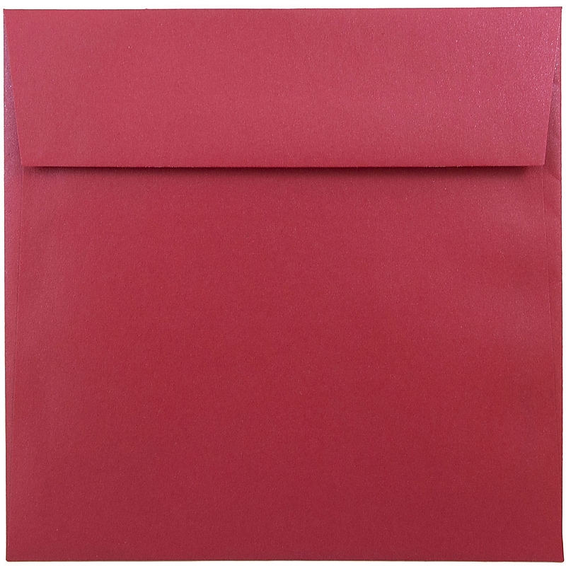 JAM Paper 6.5 x 6.5 Square Metallic Invitation Envelopes, Stardream Jupiter Red, 50/Pack (SD853520I) image 1