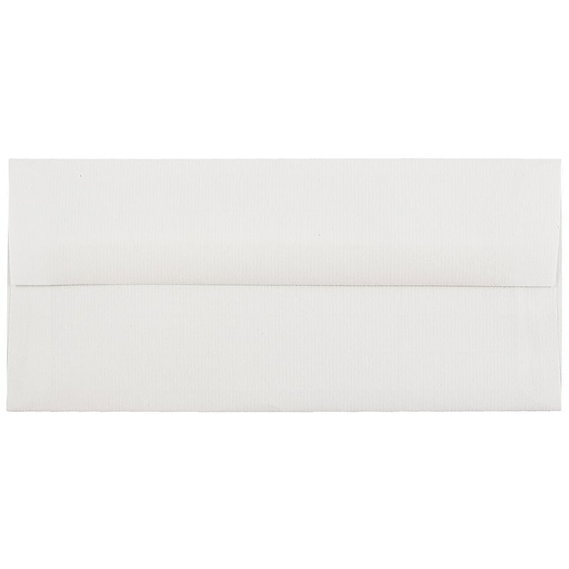 JAM Paper Strathmore #10 Business Envelope, 4 1/8" x 9 1/2", Bright White Laid, 25/Pack (191166) image 1