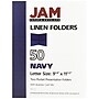 JAM Paper 2-Pocket Textured Linen Business Folders, Navy Blue, 25/Pack (386LNAA)~#|#~m002934400_sc7