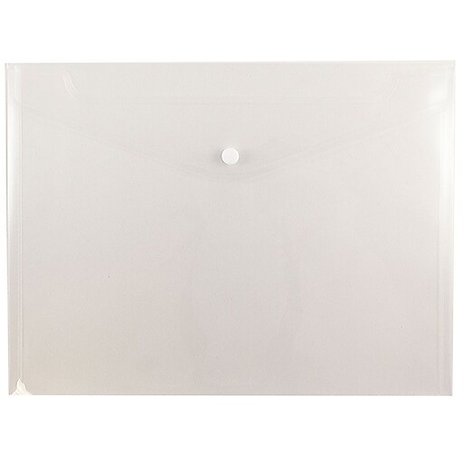 JAM Paper® Plastic Envelopes with Snap Closure, Letter ...