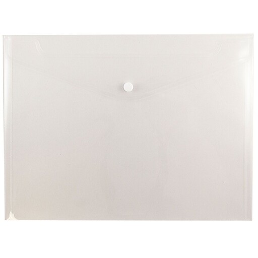 JAM Paper® Plastic Envelopes with Snap Closure, Letter Booklet, 9.75 x ...