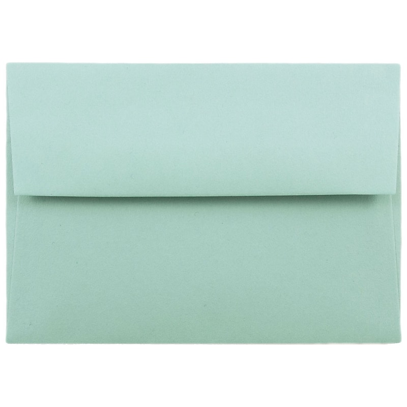 JAM Paper A2 Invitation Envelopes, 4.375 x 5.75, Aqua Blue, 25/Pack (1523981) image 1