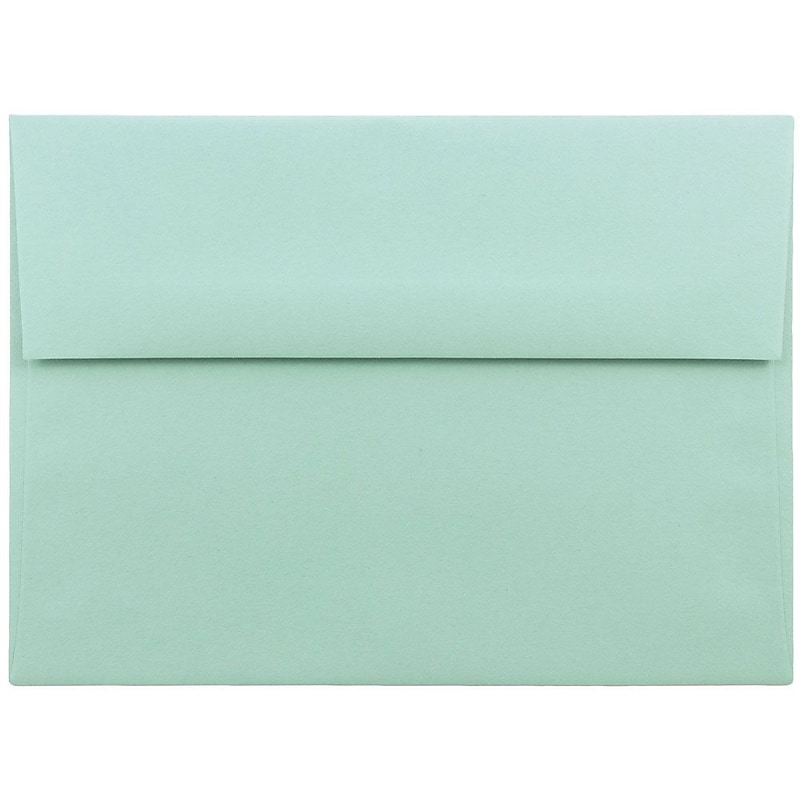JAM Paper A7 Invitation Envelopes, 5.25 x 7.25, Aqua Blue, 50/Pack (1523985I) image 1