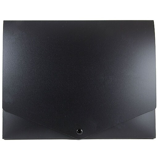 JAM Paper® Plastic Portfolio with Snap Closure, Medium, 10 x 12 1/2 x 3