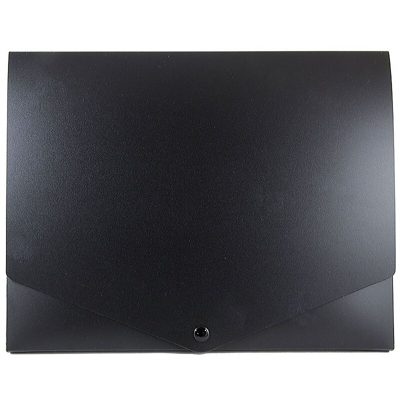 JAM Paper Plastic Portfolio Case with Snap Closure, Black (2000027) image 1