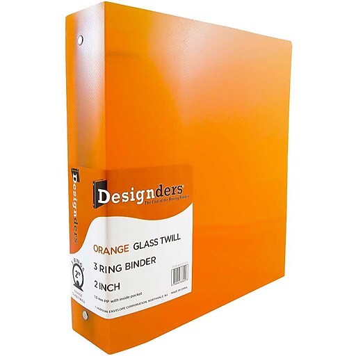 JAM Paper Designders 2" 3Ring Flexible Poly Binders, Orange (820T2OR