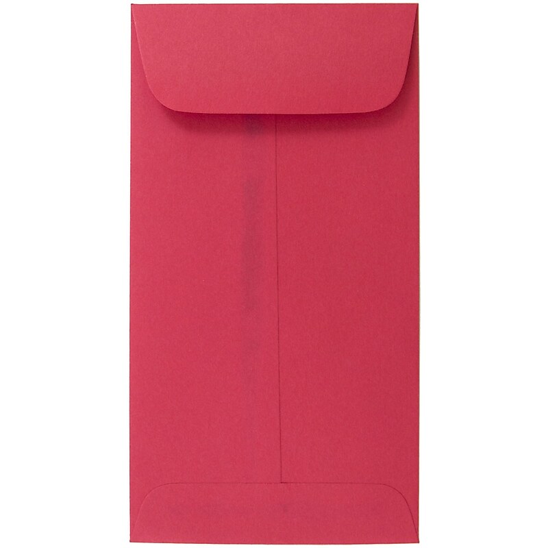 JAM Paper #7 Coin Business Colored Envelopes, 3.5 x 6.5, Red Recycled, 50/Pack (355228282I) image 1