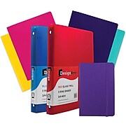 JAM Paper® Back To School Assortments, Purple, 4 Heavy Duty Folders, 2 0.75 Inch Binders & 1 Journal, 7/Pack (383CWPRASSRT)