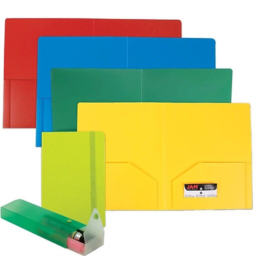 Staples 2 pocket school folders yellow 25 box 50761 27538 cc image