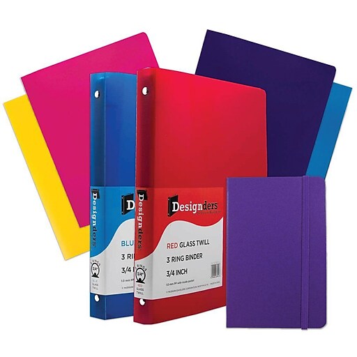 JAM Paper® Back To School Assortments, Purple, 4 Glossy Folders, 2 0.75