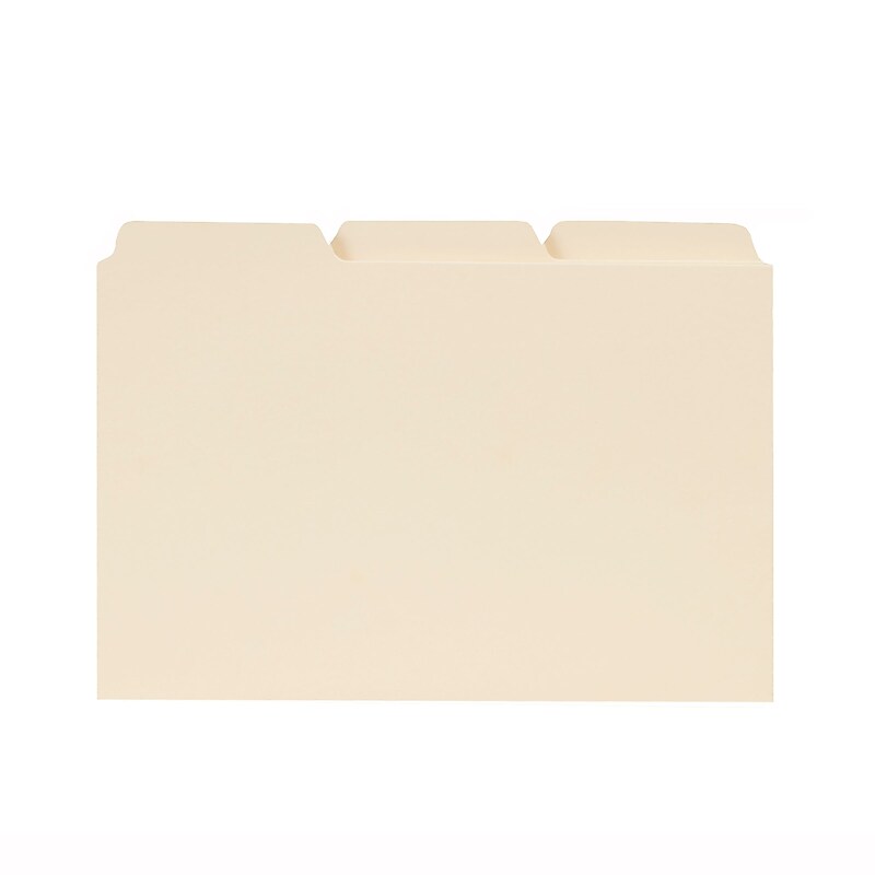 Smead® Recycled Self-Tab Card Guides, Blank, 4" x 6", Manila, 100/Box (623) image 1