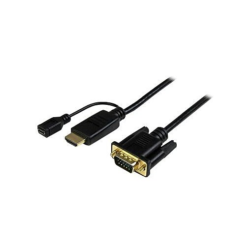 StarTech 6' HDMI to VGA Active Converter Cable, Black at Staples