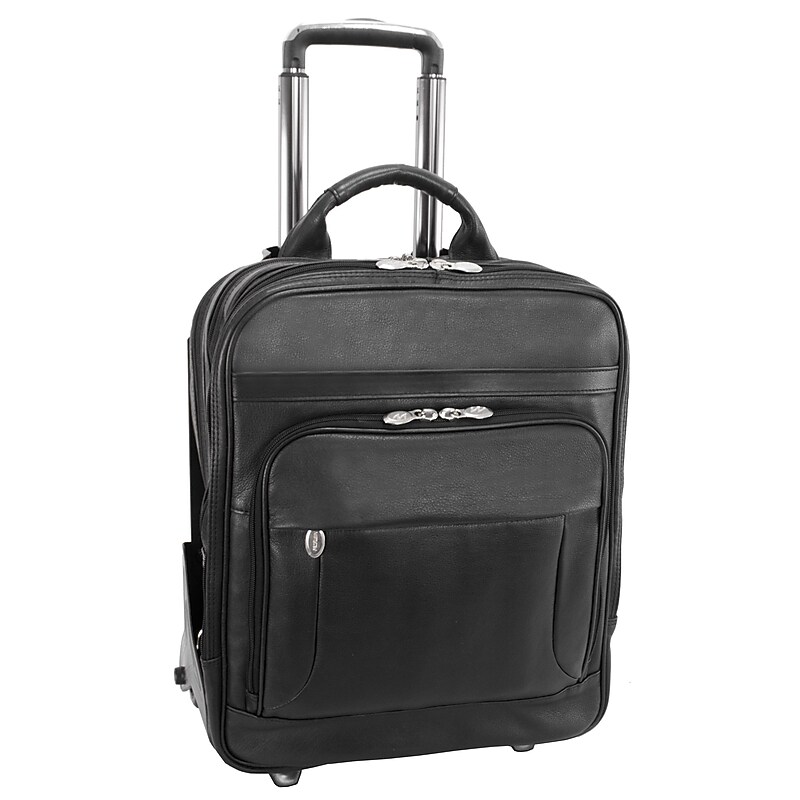 McKlein I Series 17" Leather Hardside Suitcase, 2-Wheeled Spinner, Black (47195) image 1