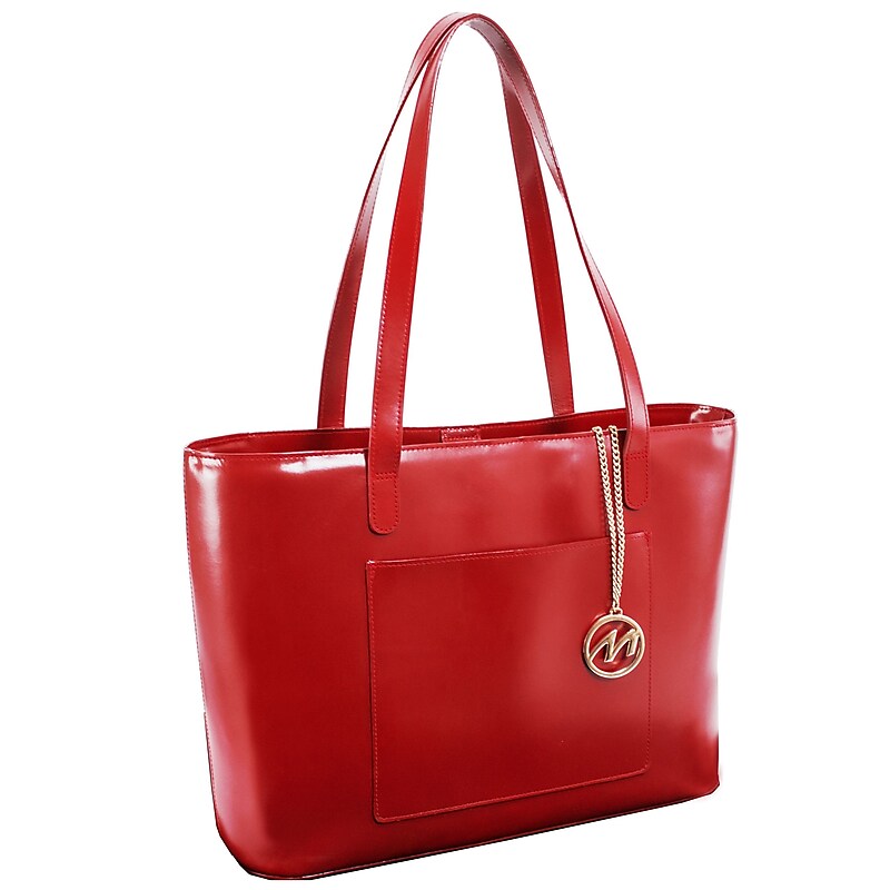 McKlein M Series, ALYSON, Genuine Cowhide Leather, Ladies' Tote with Tablet Pocket, Red (97536) image 1