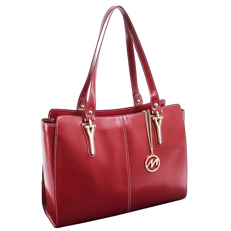 McKlein M Series Glenna Genuine Leather Tote Bag, Red (97556) image 1