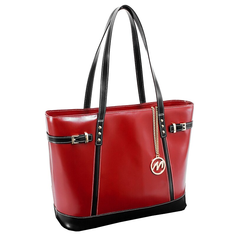 McKlein M Series Serafina Red Leather Tote with Tablet Pocket (97566) image 1