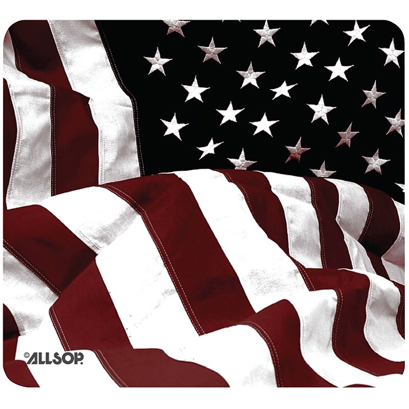 Allsop Old-Fashioned American Flag Mouse Pad, Non-Skid Backing, Multicolored (ALS29302) image 1