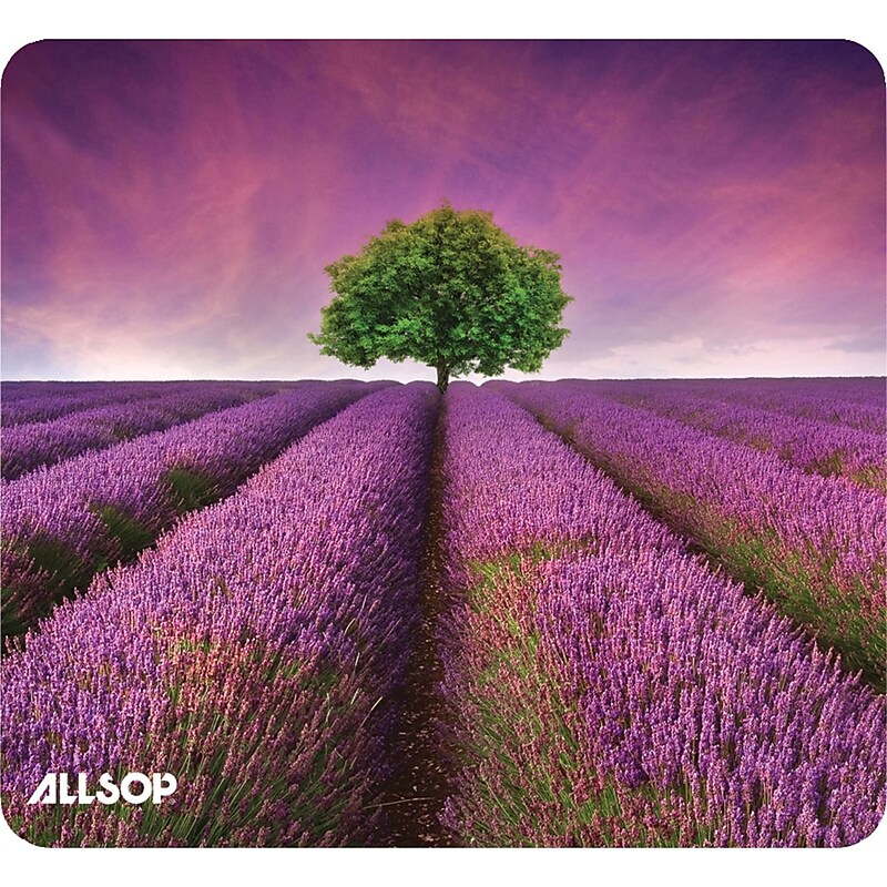 Allsop NaturesmartPad Lavender Field Mouse Pad, Non-Skid Rubber Backing, Multicolored (ALS31422) image 1