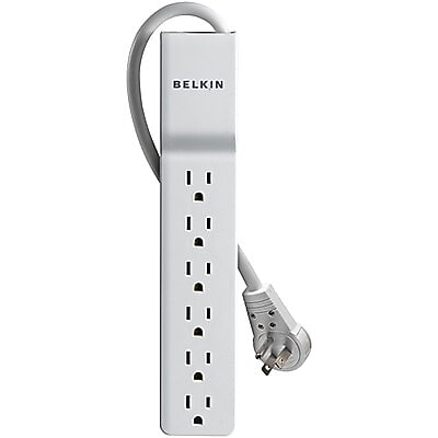 Belkin 6-Outlet Surge Protector, 6′, White (BE106000-06R) Simolary simolary.com
