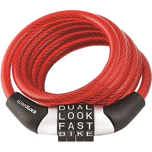 Wordlock Combination Nonresettable Cable Lock (red) at Staples