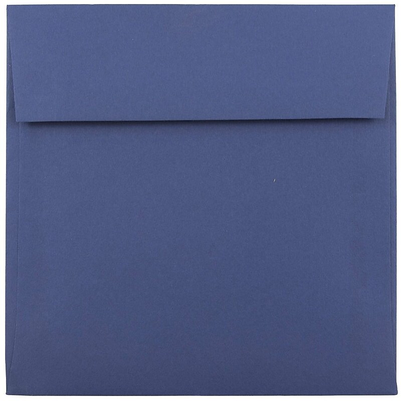 JAM Paper 6 x 6 Square Invitation Envelopes, Presidential Blue, 25/Pack (563916914) image 1