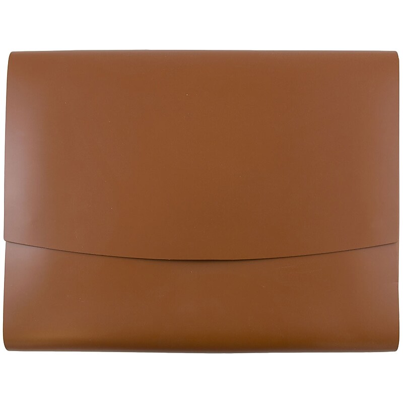JAM Paper Leather Portfolio Case with Snap Closure, Brown, 12/Carton (2233320843B) image 1